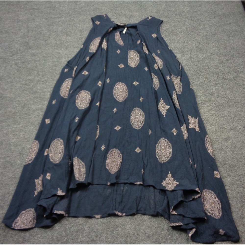 Free‎ People Tunic Dress Women M Tree Swing Sleeveless Keyhole Medallion